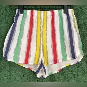 VTG 80’s Colorful Striped Sprinter Run Short Shorts Women’s 26” Waist USA Made